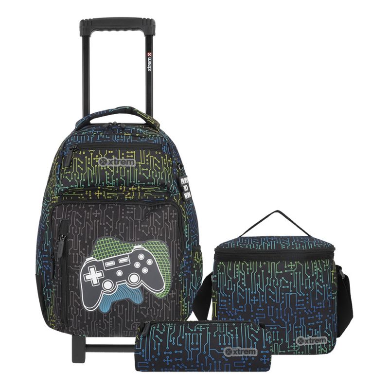 XTREM - Run Pack Mochila con Ruedas + Lonchera + Estuche 5XT  Xtrem