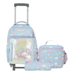 XTREM - Run Pack Mochila con Ruedas + Lonchera + Estuche 5XT