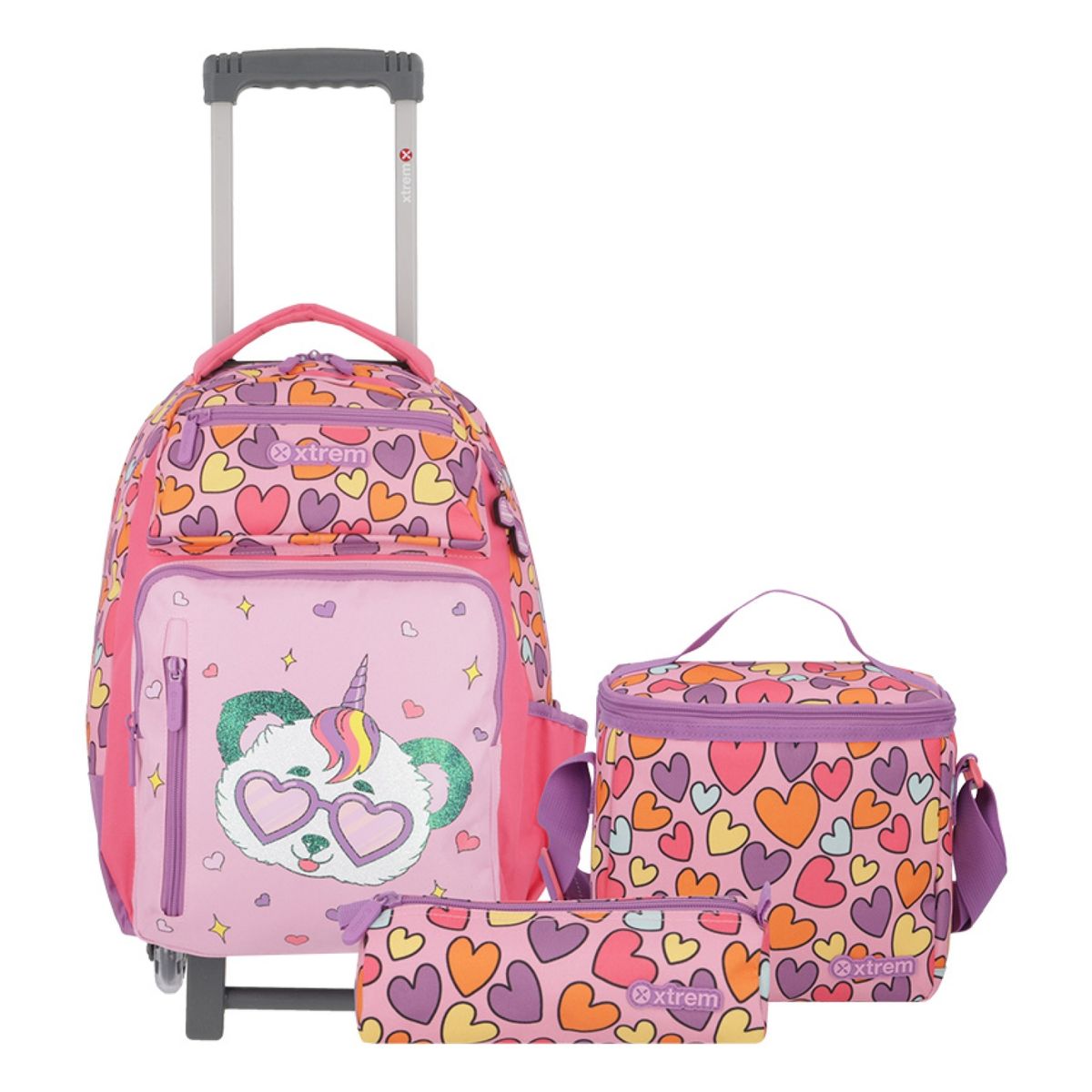 XTREM - Run Pack Mochila con Ruedas + Lonchera + Estuche 5XT  Xtrem