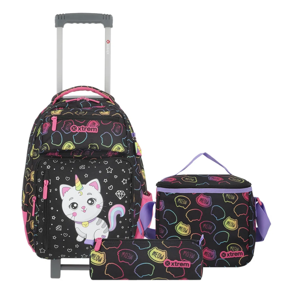 XTREM - Run Pack Mochila con Ruedas + Lonchera + Estuche 5XT  Xtrem