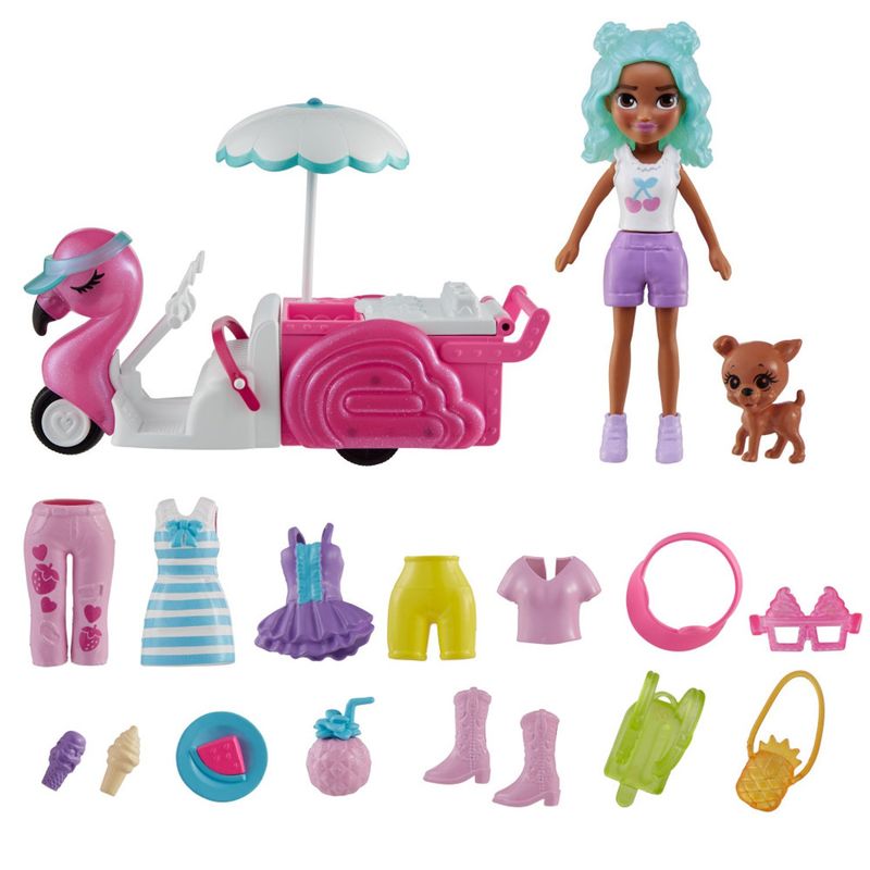 POLLY POCKET - Carrito De Bocadillos De Flamingo Polly Pocket