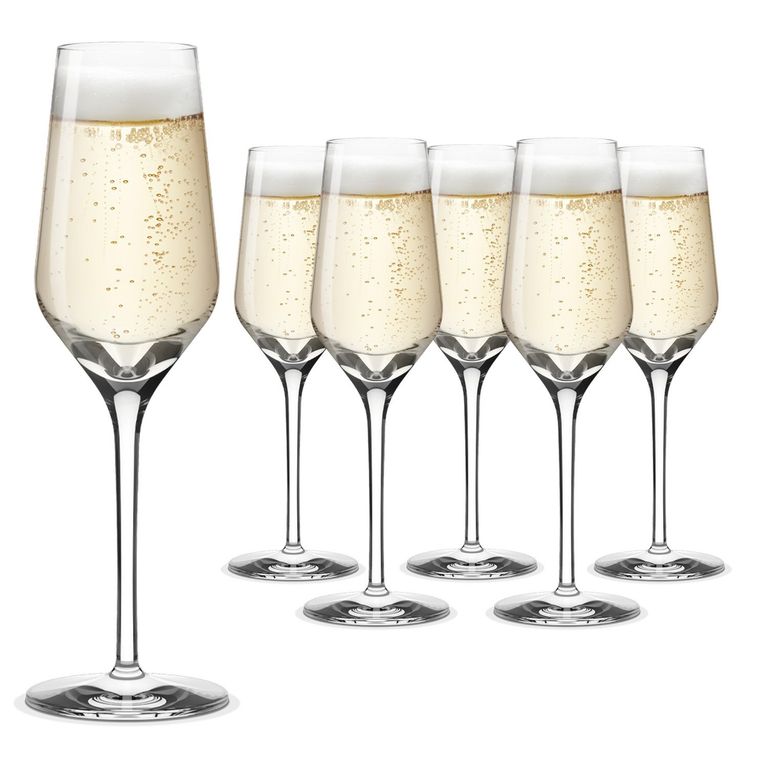 Set 6 Copas Flauta Cristal 248 ml Champagne Bekaa