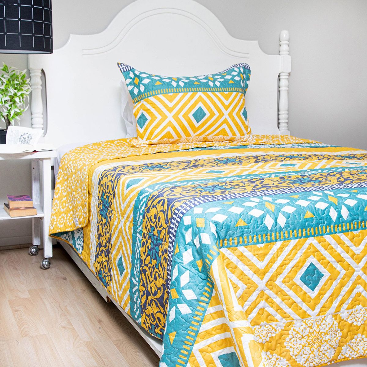 DORAL - Quilt Estampado Deluxe Reversible D/3 1.5 Plaza Doral