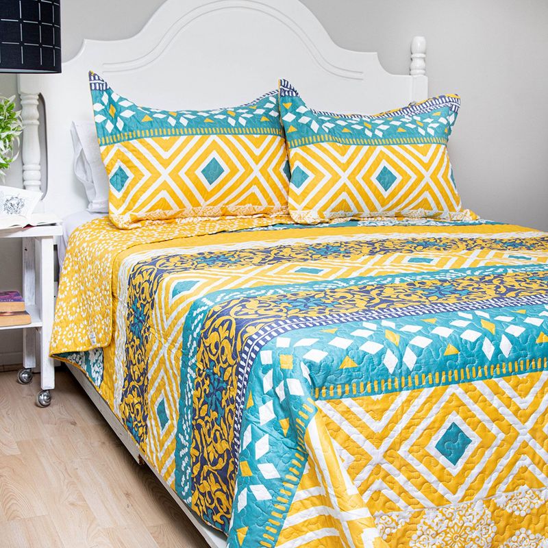 DORAL - Quilt Estampado Deluxe Reversible D/3 2 Plazas Doral
