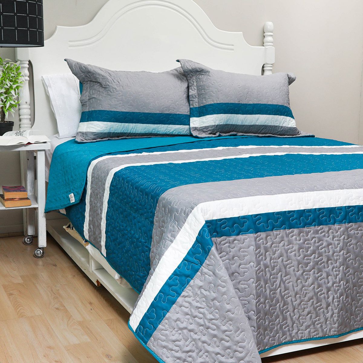 DORAL - Quilt Estampado Deluxe Reversible D/4 2 Plazas Doral