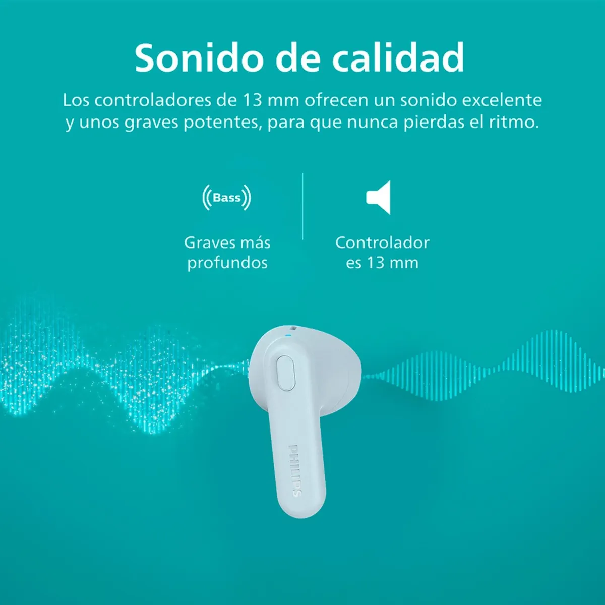 PHILIPS - Audífono Bluetooth True Wireless TAT1138 Azul Philips