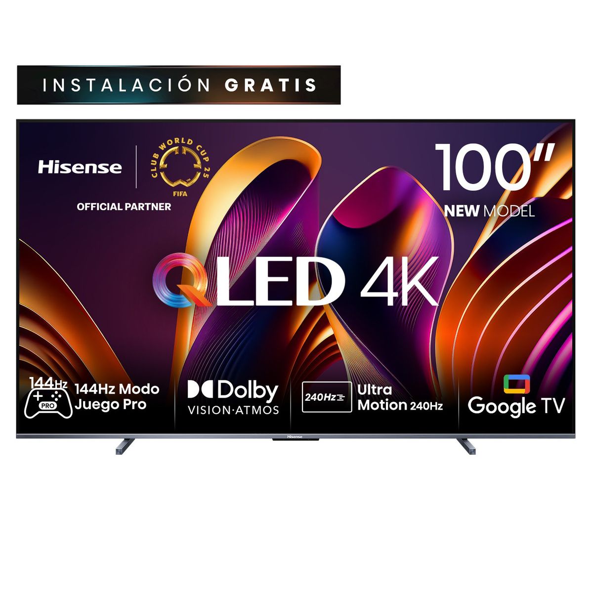 HISENSE - QLED Smart TV 100" 100Q7N 4K Ultra HD Google TV Hisense