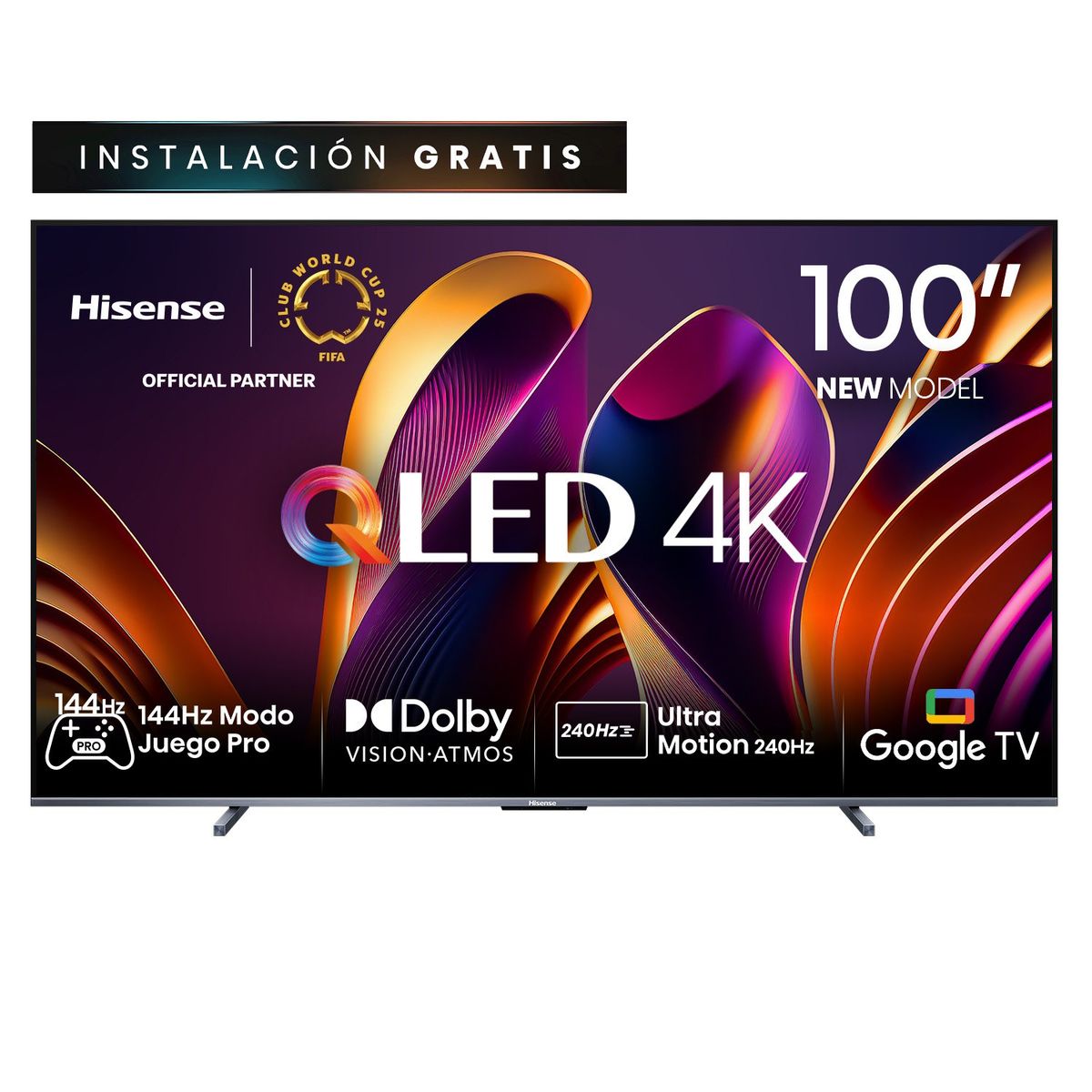 HISENSE - QLED Smart TV 100" 100Q7N 4K Ultra HD Google TV Hisense