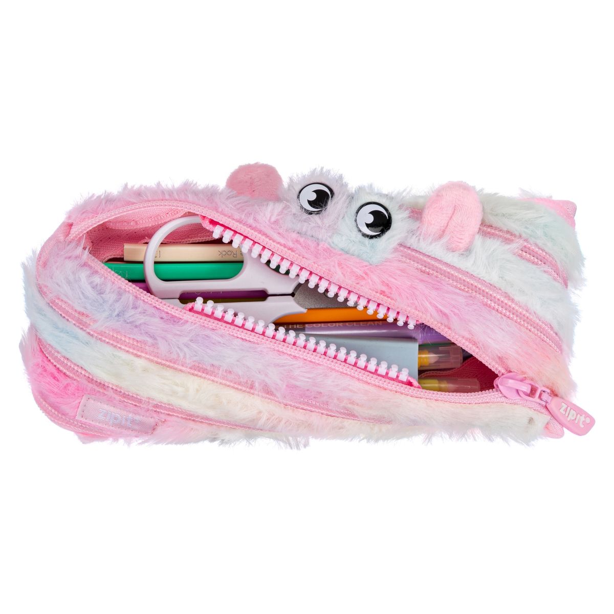 FABER - Estuche Furry Monster Rosado Y Amarillo Faber