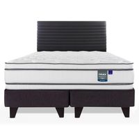Cama Europea Grafito Majesty 2 Plazas Box B/D + Respaldo Modern