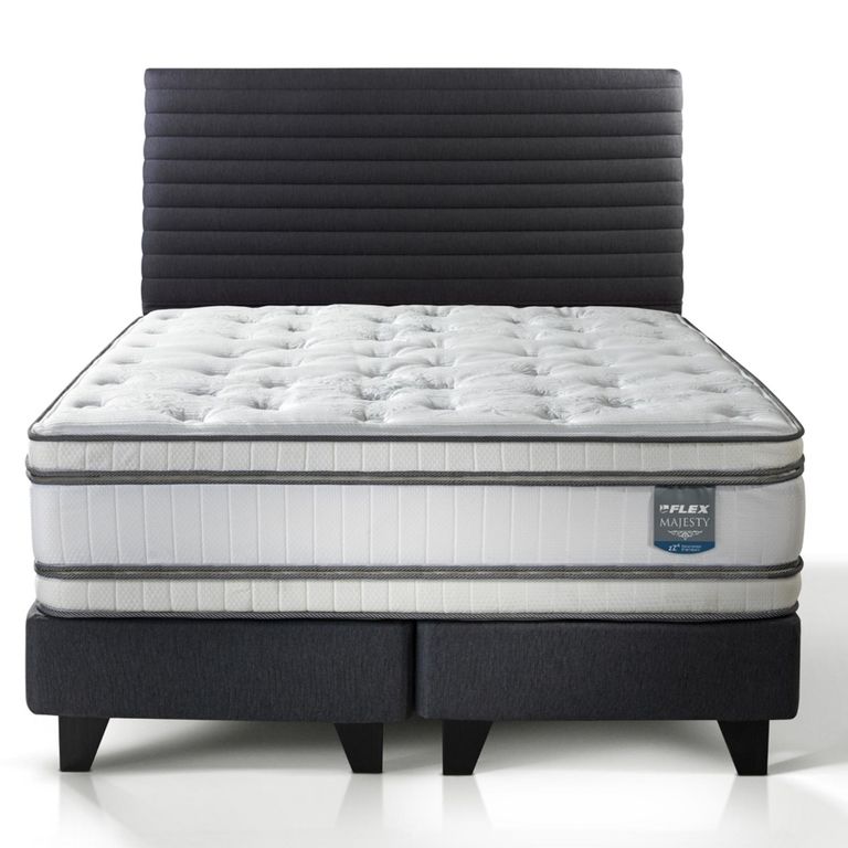 Cama Europea Grafito Majesty King + Respaldo Modern