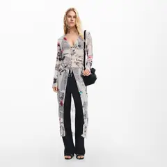 DESIGUAL - Blusa Larga Estampado Periódico Mujer