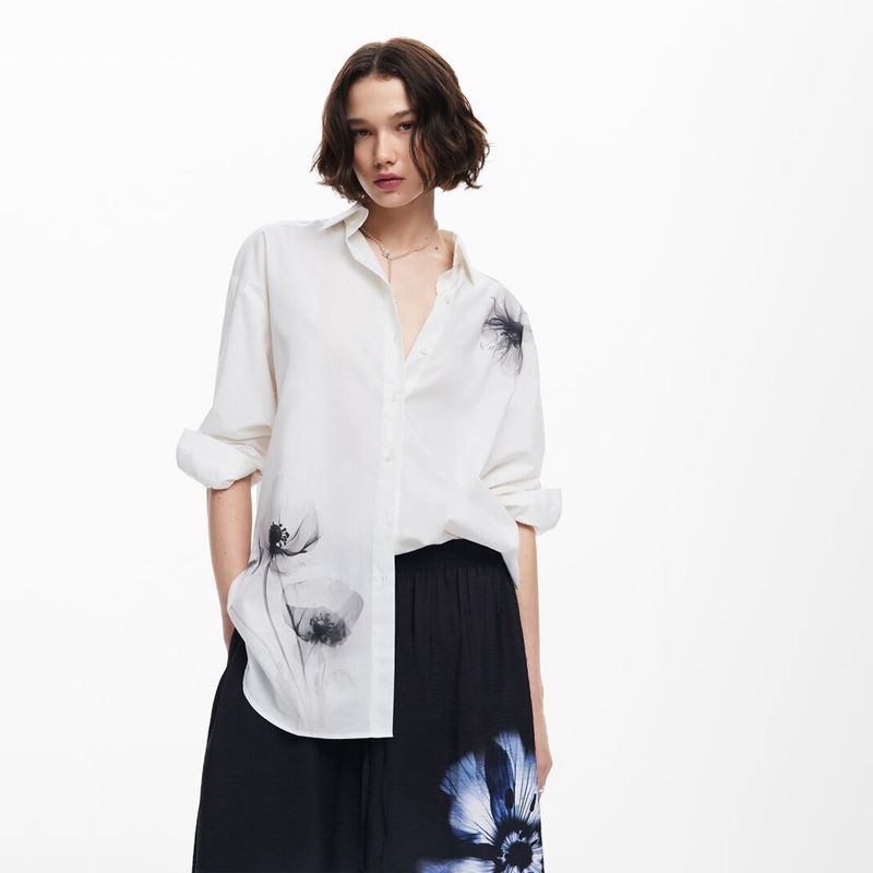 DESIGUAL - Blusa Estampado Flores Mujer Desigual