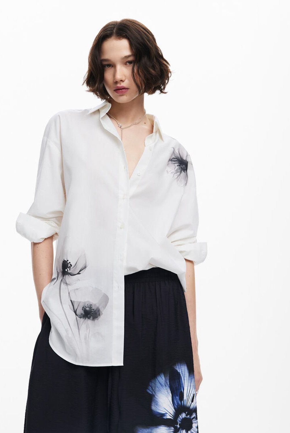 DESIGUAL - Blusa Estampado Flores Mujer Desigual