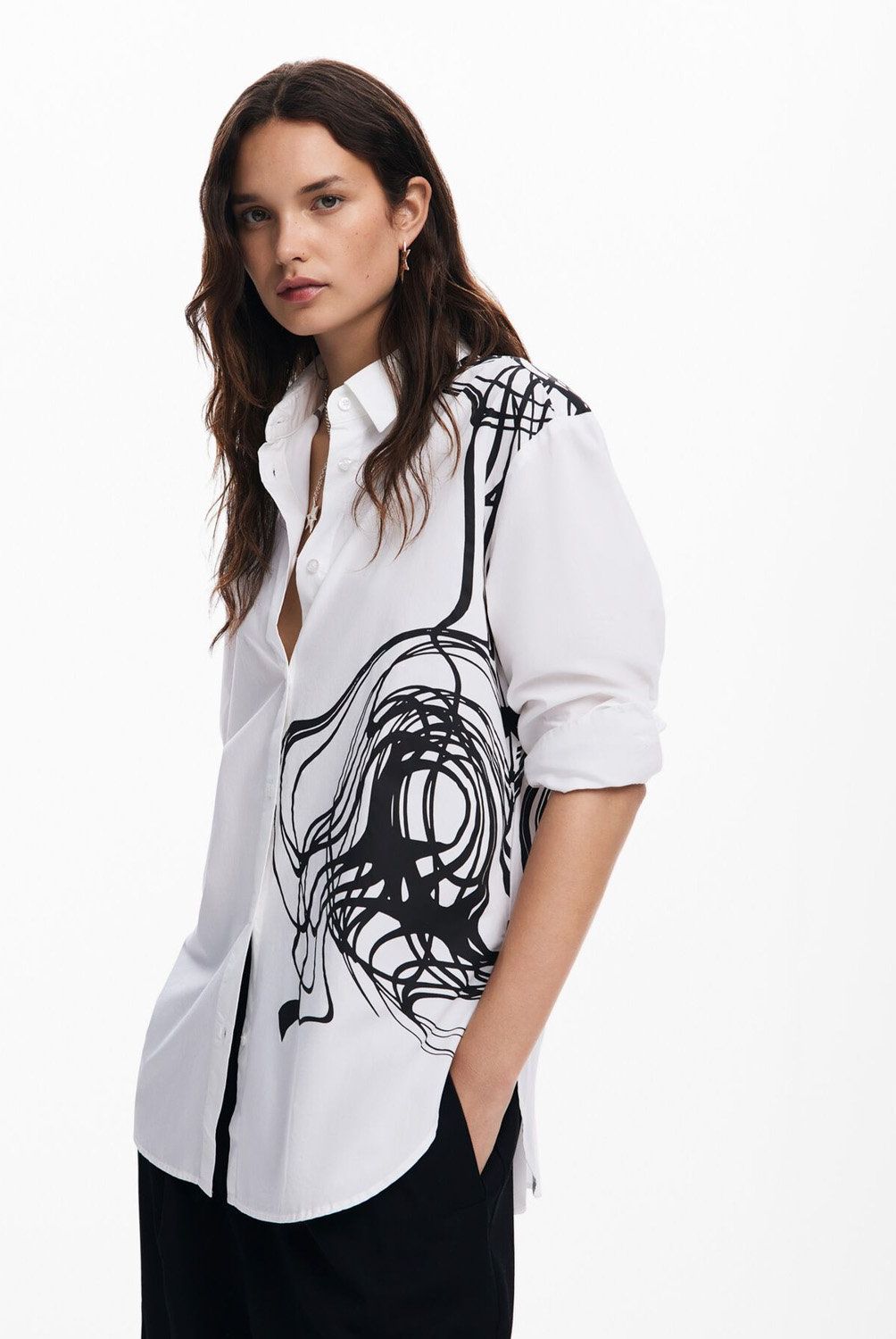 DESIGUAL - Blusa Estampado Letras Mujer Desigual