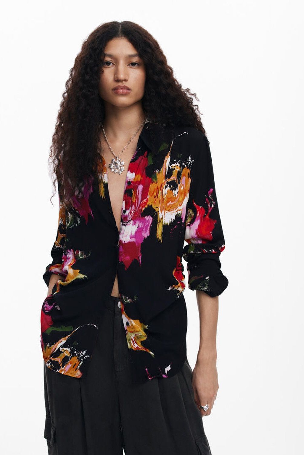 DESIGUAL - Blusa Estampado Flores Mujer Desigual