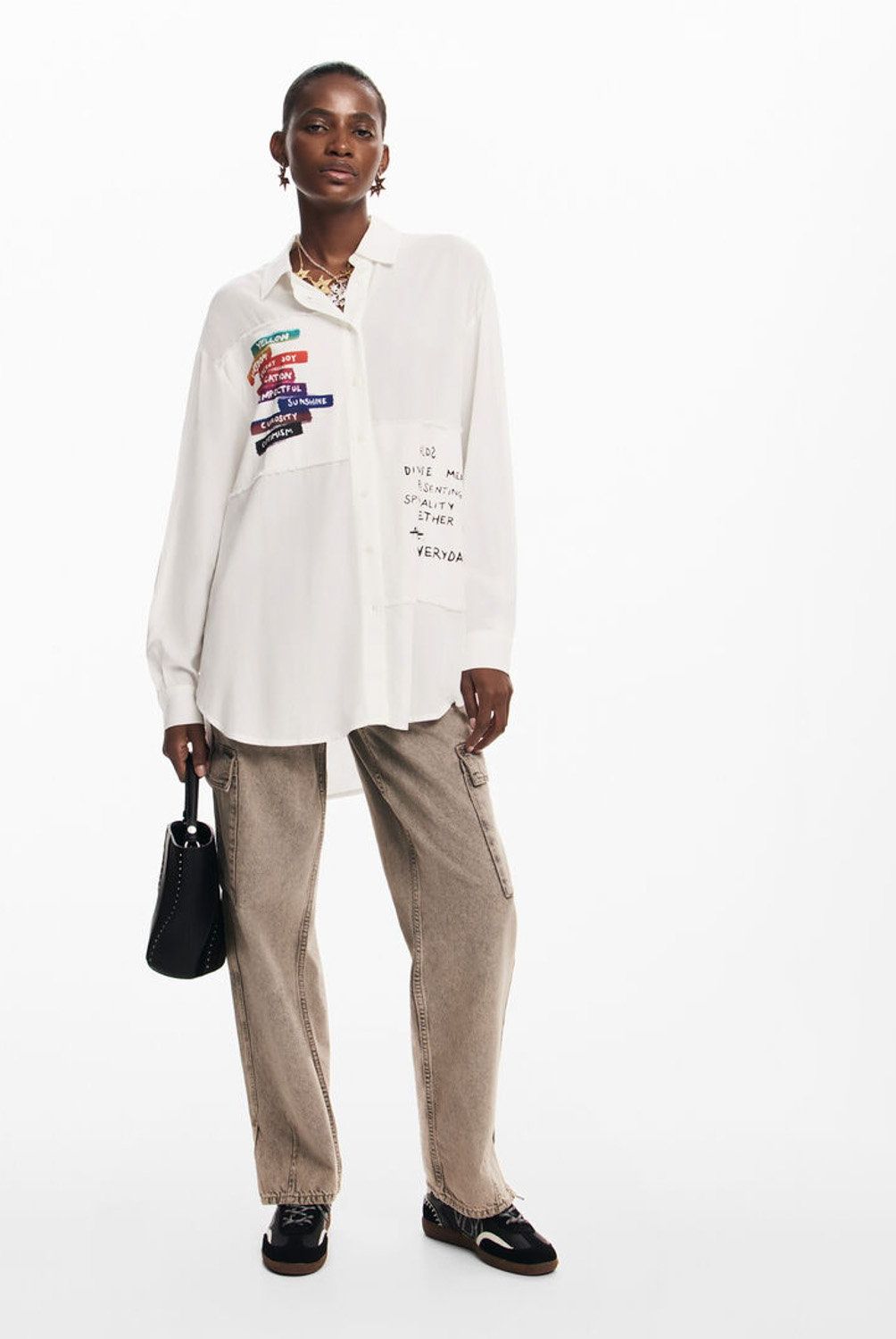 DESIGUAL - Blusa Estampado Letras Mujer Desigual