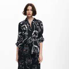 DESIGUAL - Blusa Estampado Caras Mujer