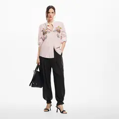 DESIGUAL - Blusa Rayas Flores Mujer