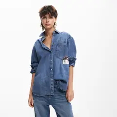 DESIGUAL - Blusa Denim Mickey Mouse Mujer