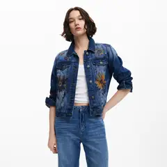 DESIGUAL - Chaqueta Trucker Flores Mujer