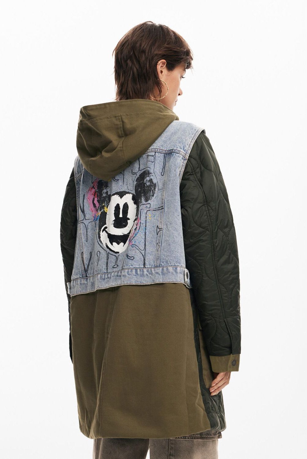 DESIGUAL - Parka Híbrida Capucha Mickey Mujer Desigual