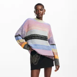 DESIGUAL - Sweater De Punto Rayas Mujer