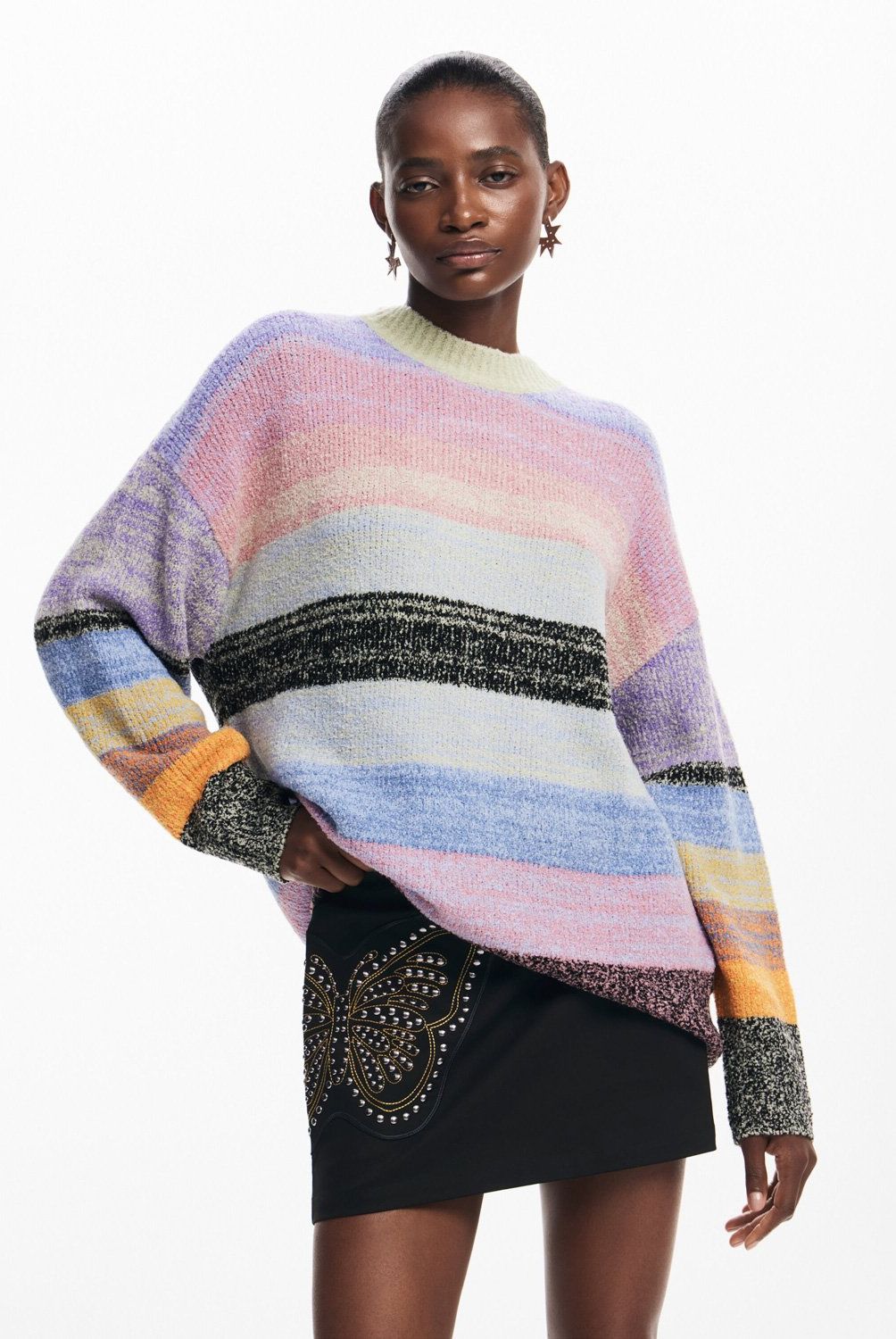 DESIGUAL - Sweater De Punto Rayas Mujer Desigual