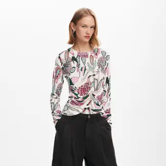 DESIGUAL - Sweater Detalles Flores Mujer