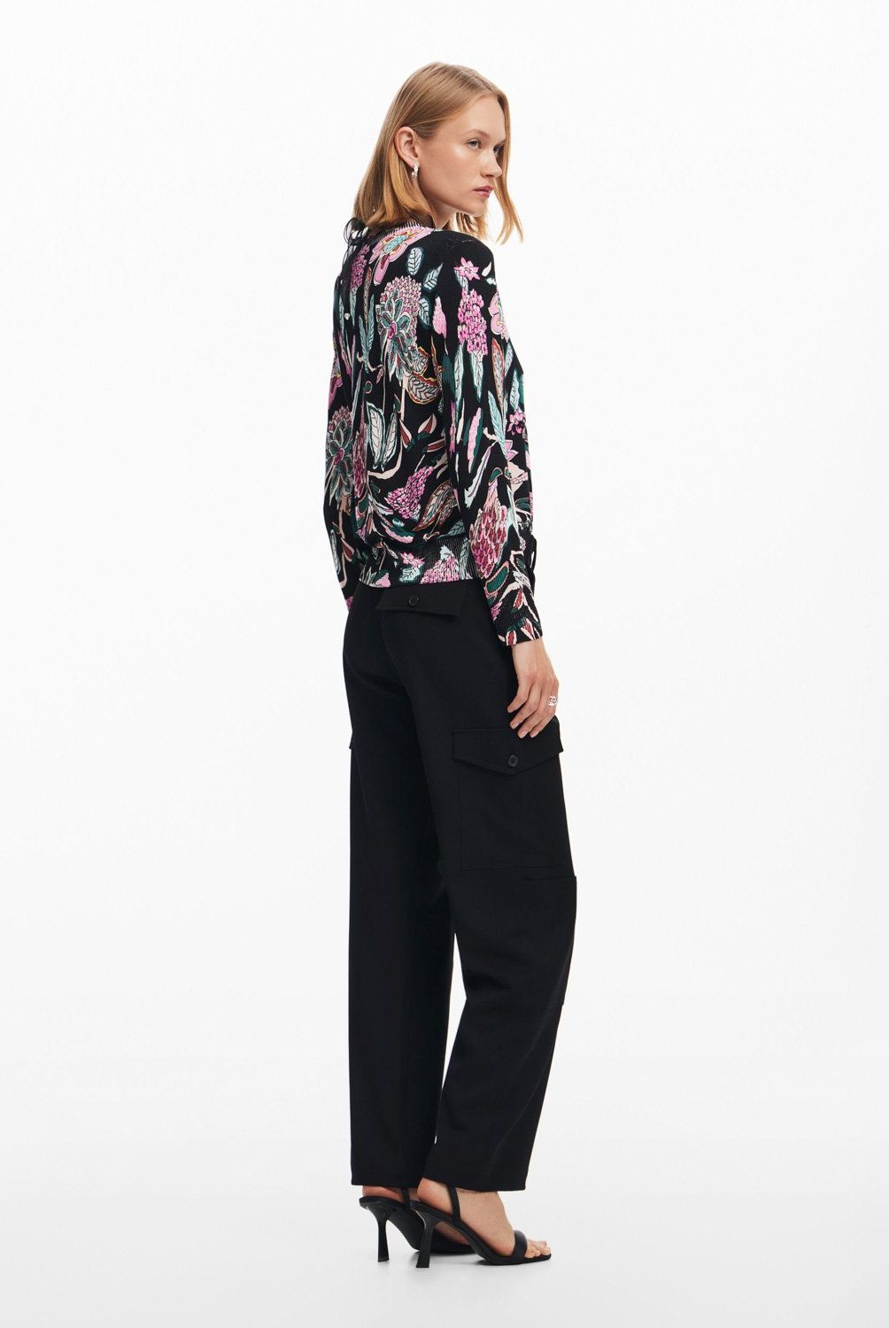 DESIGUAL - Sweater De Punto Dibujos Botánicos Mujer Desigual