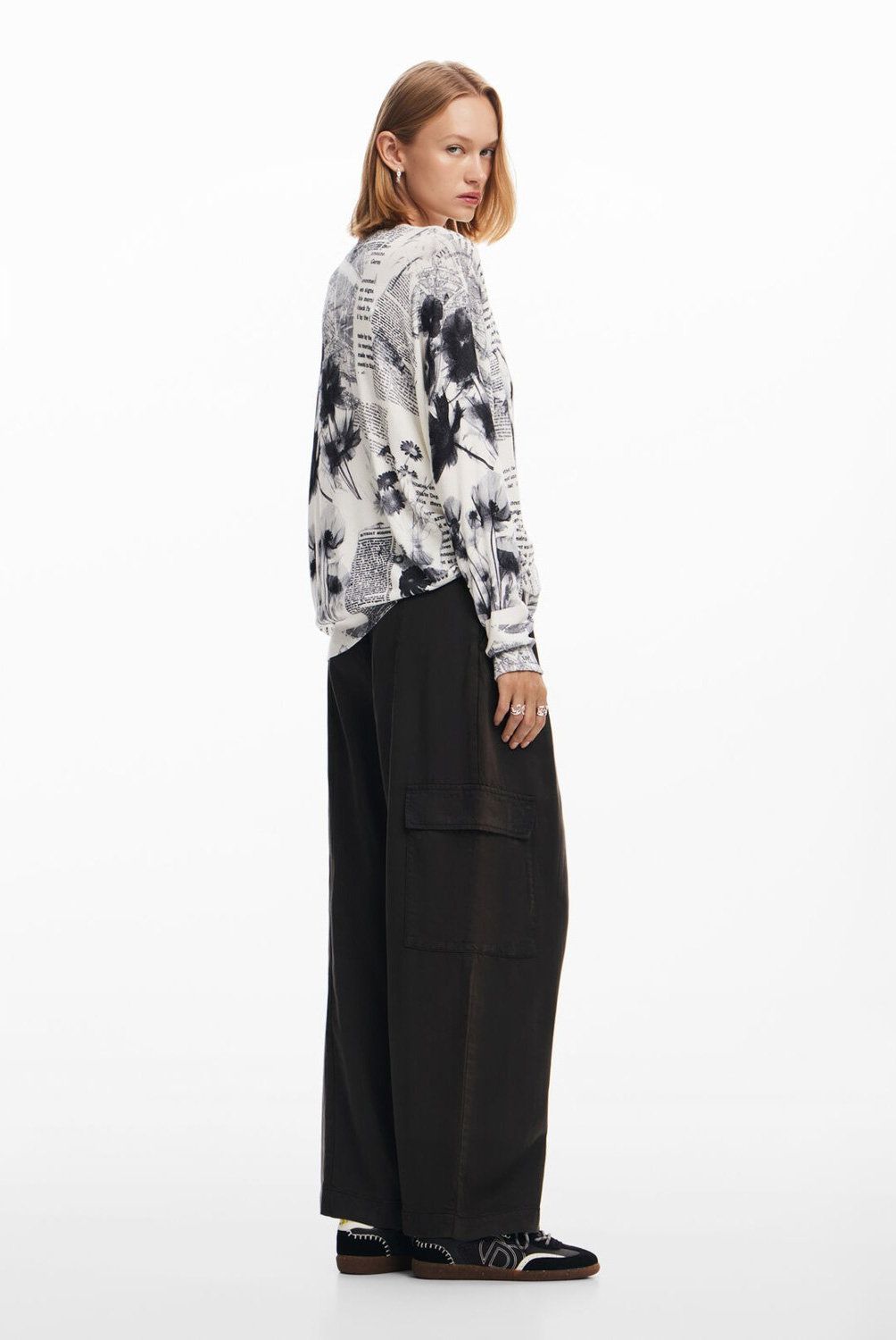 DESIGUAL - Sweater De Punto Estampado Textos Mujer Desigual