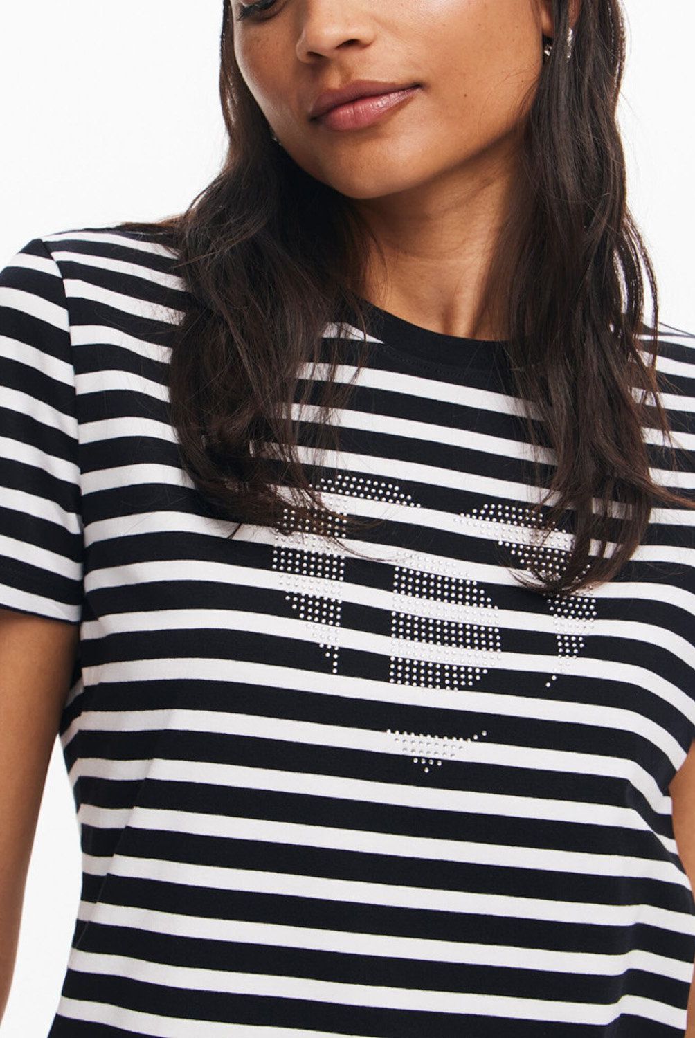 DESIGUAL - Polera Rayas Corazón Mujer Desigual