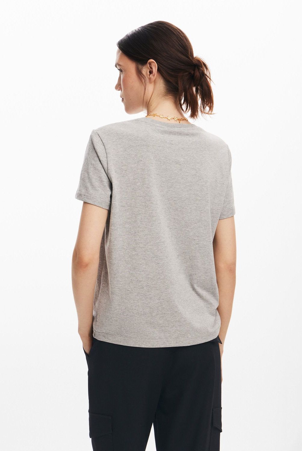 DESIGUAL - Polera Logotipo Strass Mujer Desigual