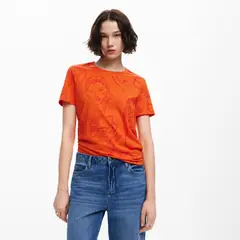 DESIGUAL - Polera Estampado Caras Mujer