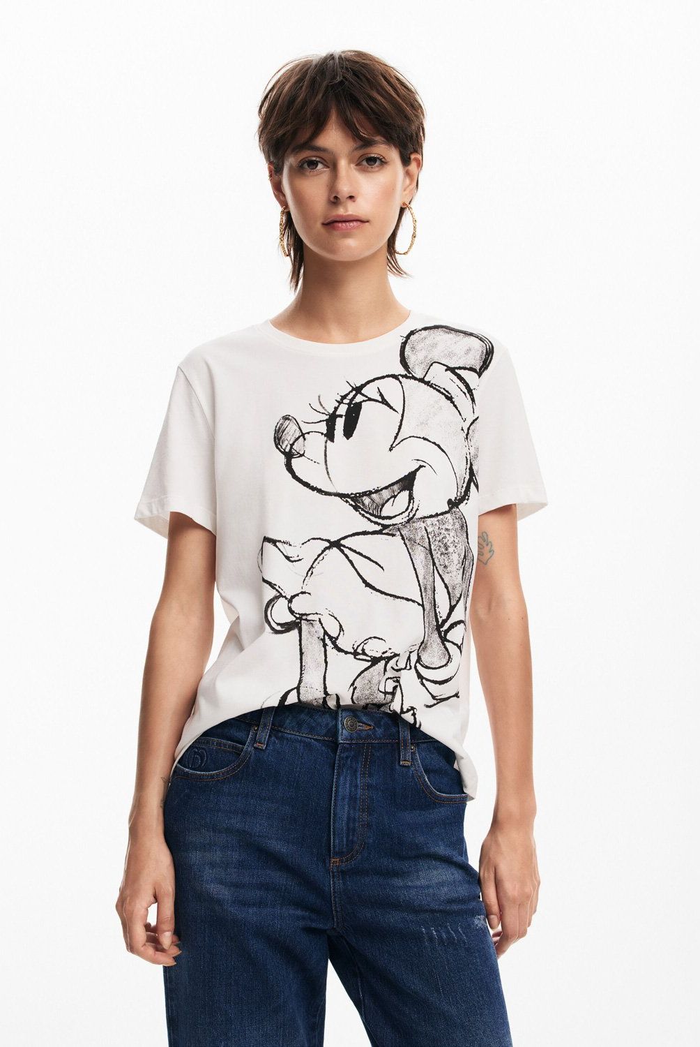 DESIGUAL - Polera Minnie Mouse Mujer Desigual