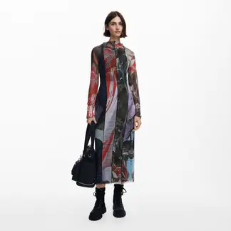 DESIGUAL - Vestido Midi Tul Estampado Mujer