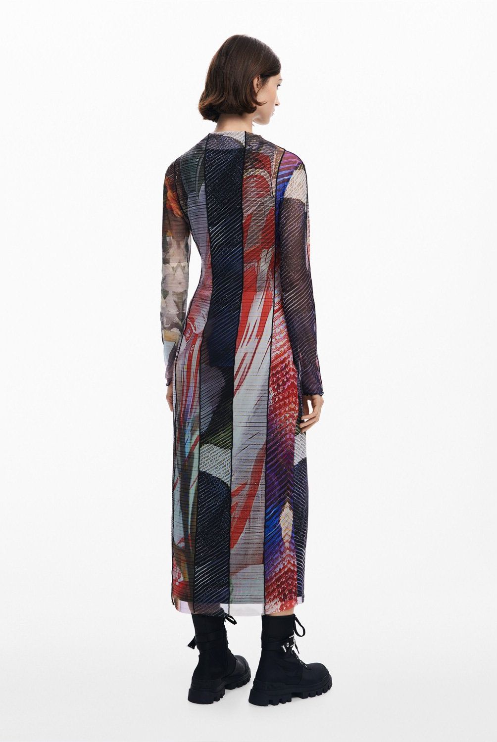 DESIGUAL - Vestido Midi Tul Estampado Mujer Desigual