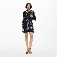DESIGUAL - Vestido Estampado Caras Mujer