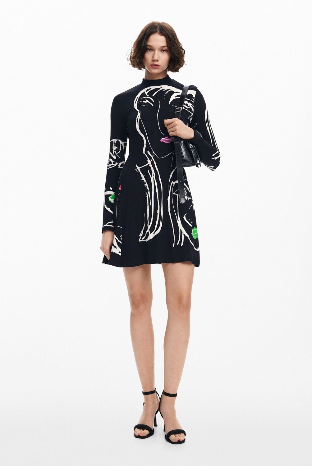 DESIGUAL - Vestido Estampado Caras Mujer Desigual