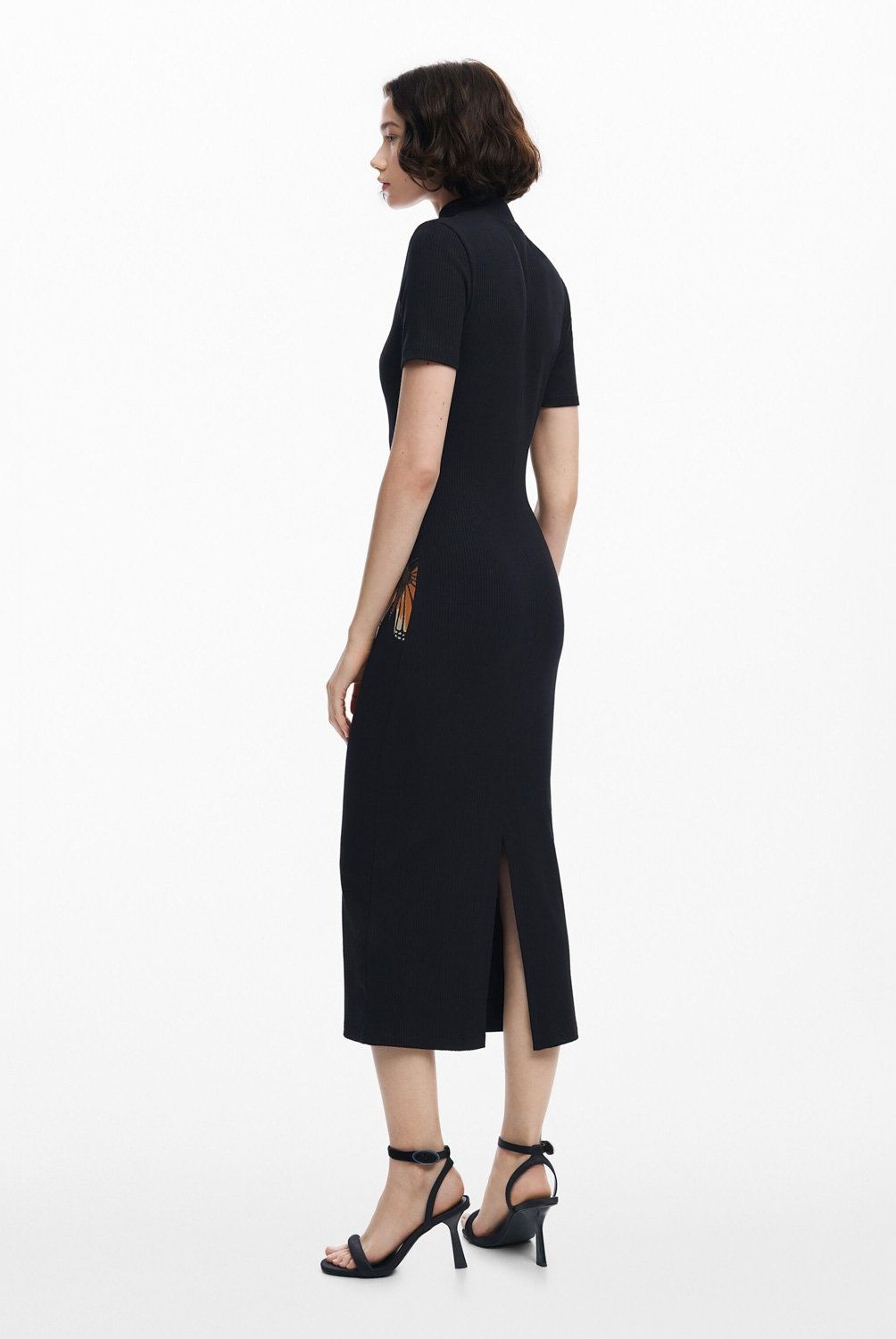 DESIGUAL - Vestido Slim Midi Mariposas Mujer Desigual