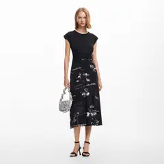 DESIGUAL - Vestido Midi Textos Mujer
