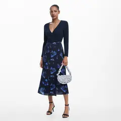 DESIGUAL - Vestido Midi Combinado Mujer