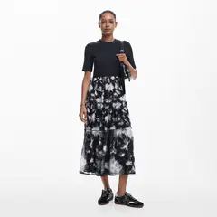 DESIGUAL - Vestido Midi Combinado Mujer