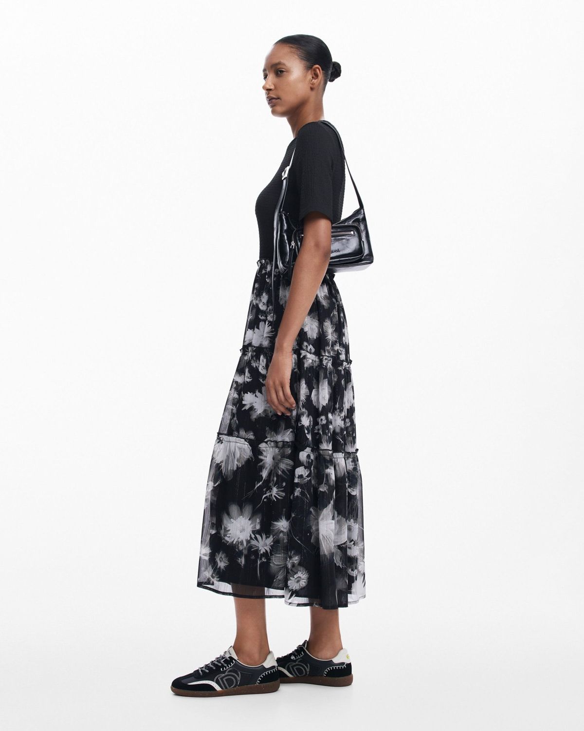 DESIGUAL Vestido Midi Combinado Mujer Desigual