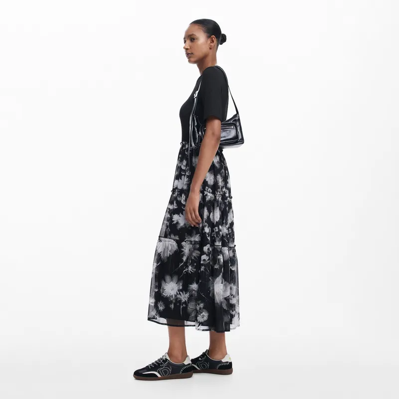 DESIGUAL - Vestido Midi Combinado Mujer Desigual