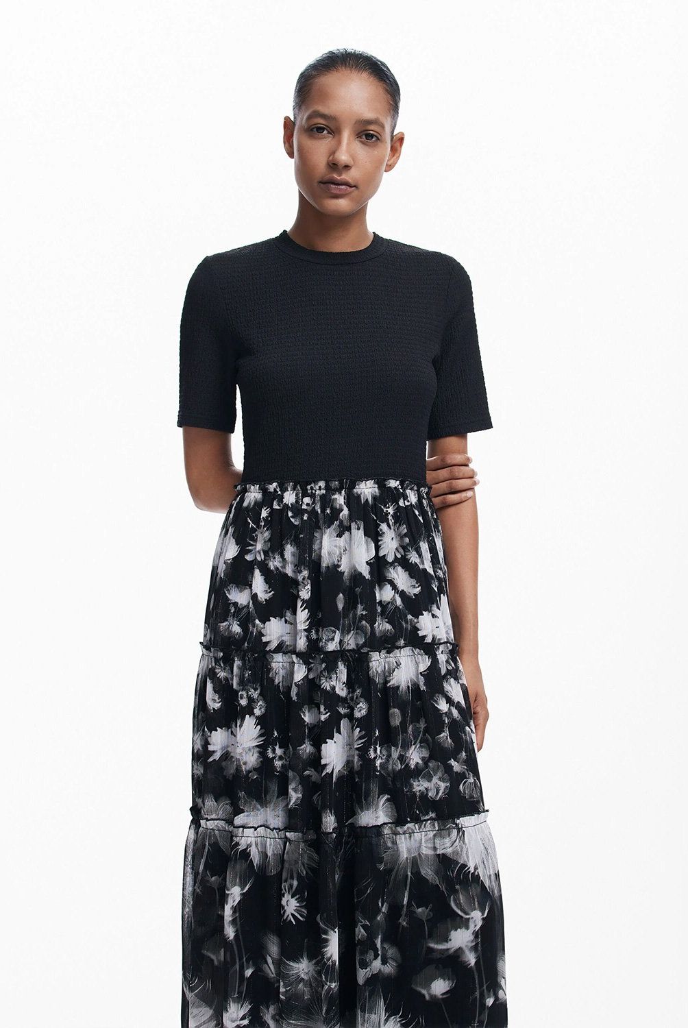 DESIGUAL - Vestido Midi Combinado Mujer Desigual