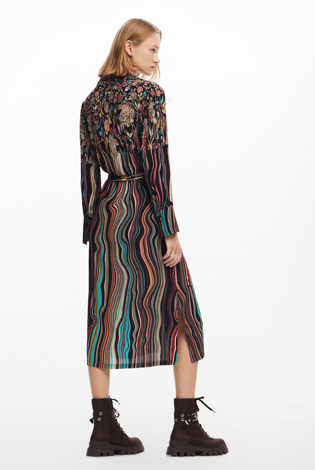 DESIGUAL - Vestido Midi Camisero Mujer Desigual