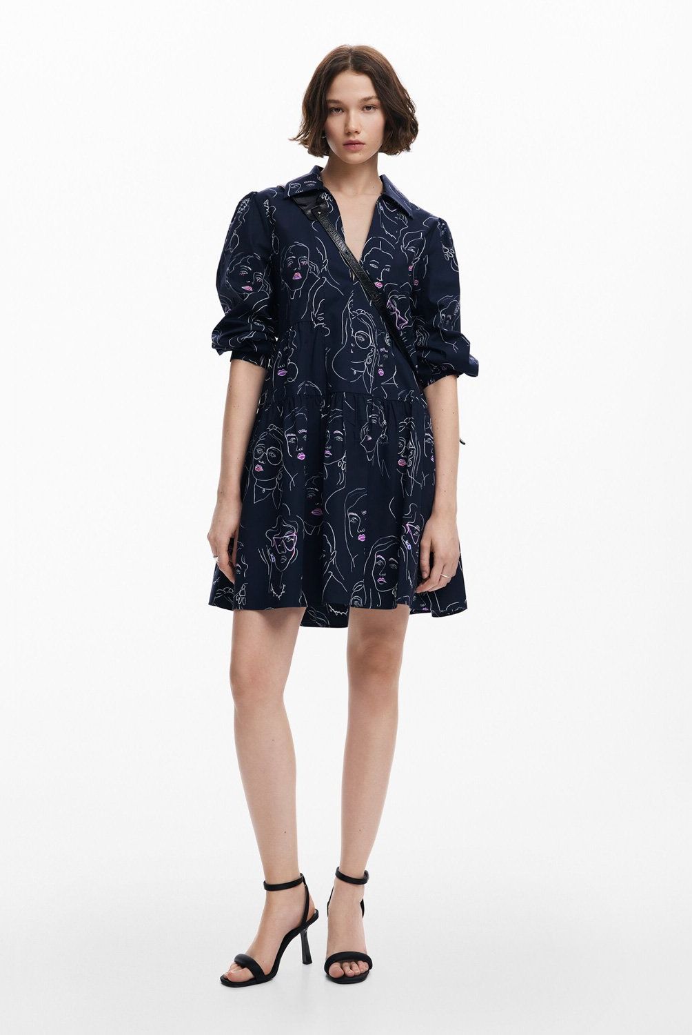 DESIGUAL - Vestido Mini Caras Mujer Desigual