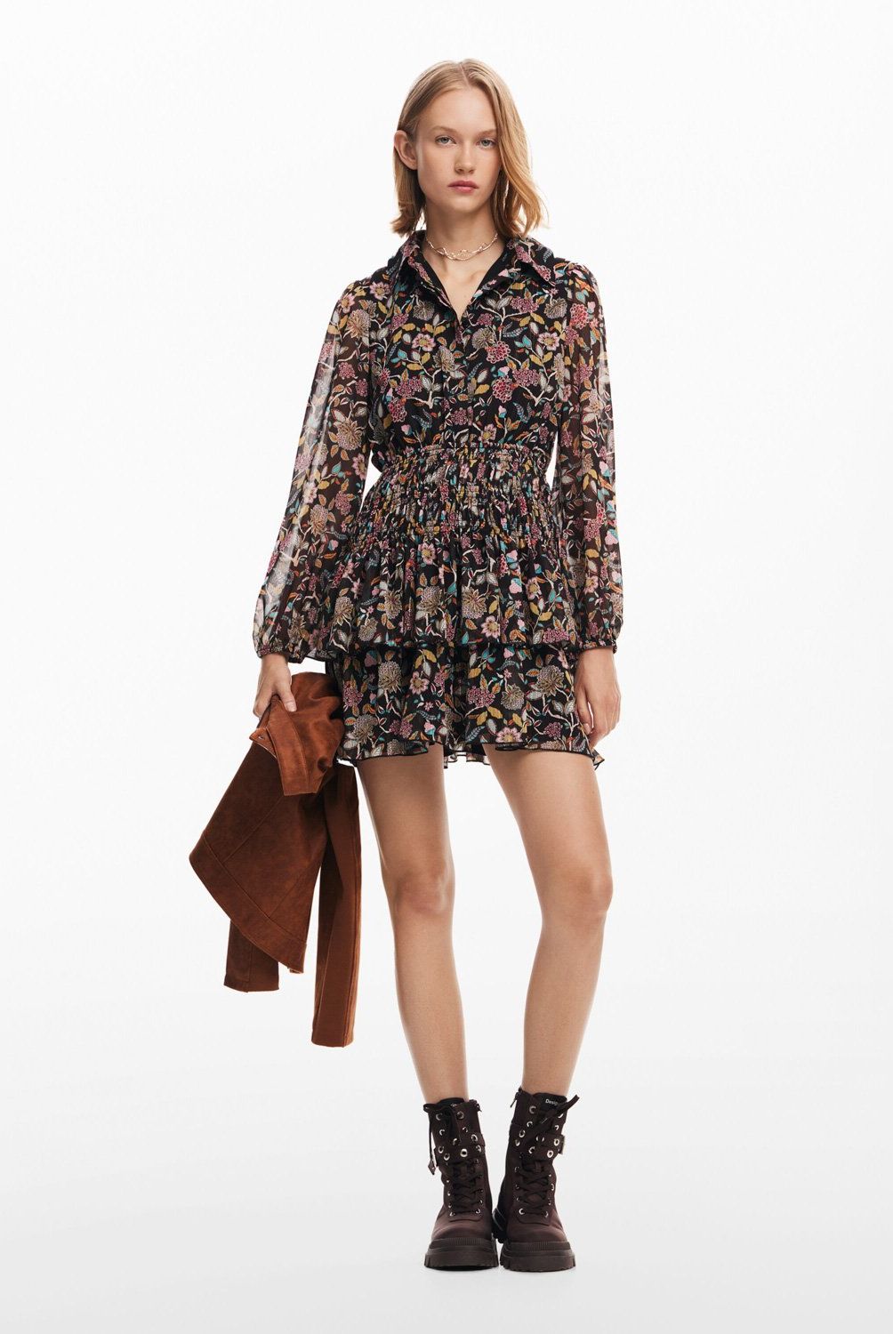 DESIGUAL - Vestido Corto Flores Mujer Desigual