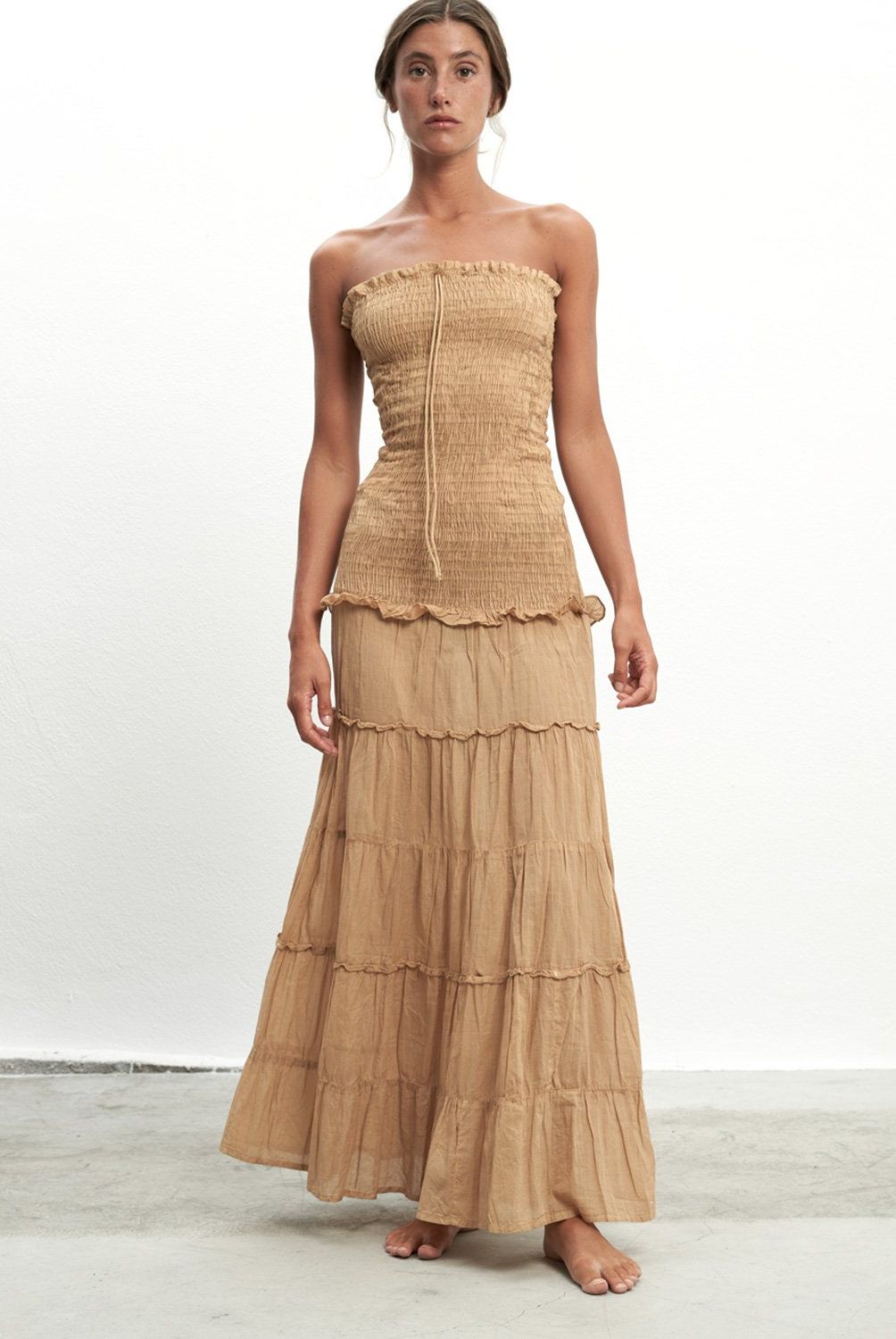 PAR & ESCALA - Vestido Largo Palabra de Honor Mujer Par&Escala